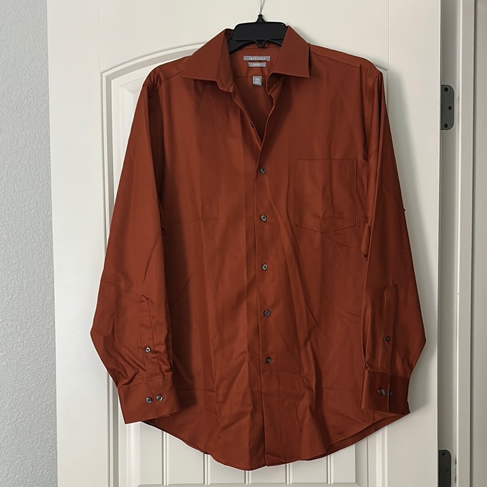 Van Heusen Orange Dress Shirt with Standard Collar